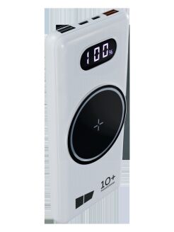 Внешний аккумулятор 10000mAh  Smart 3USB 3.0A с беспроводной зарядкой PD22.5W More choice PB70S-10 белый - 1
