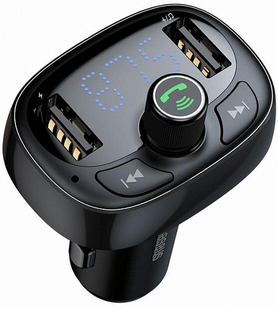 Автомобильное ЗУ Baseus T typed Bluetooth MP3 Charger With Car Holder (Standard Edition) (Black) - 1