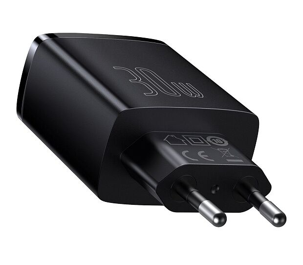 Зарядное устройство BASEUS Compact Quick Charger 2USBUSB-C, 3A, 30W, черный (CCXJ-E01) - 2