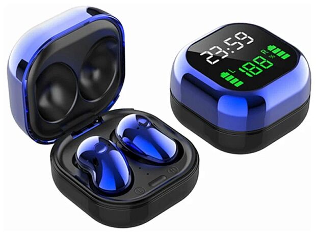 Bluetooth-наушники беспроводные Smart вакуумные c LED дисплеем More choice BW22S TWS синий - 1