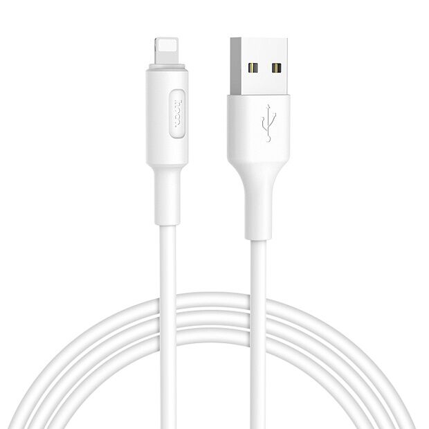 USB кабель HOCO X25 Soarer Lightning 8-pin, 1м, PVC (белый) - 1