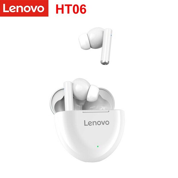 Наушники Lenovo HT06 True Wireless Earbuds (White) - 1