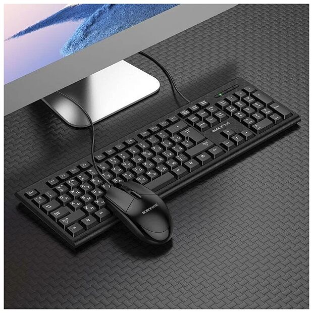 Клавиатура и мышь BOROFONE BG6 Business проводная русская раскладка (черный) - 4
