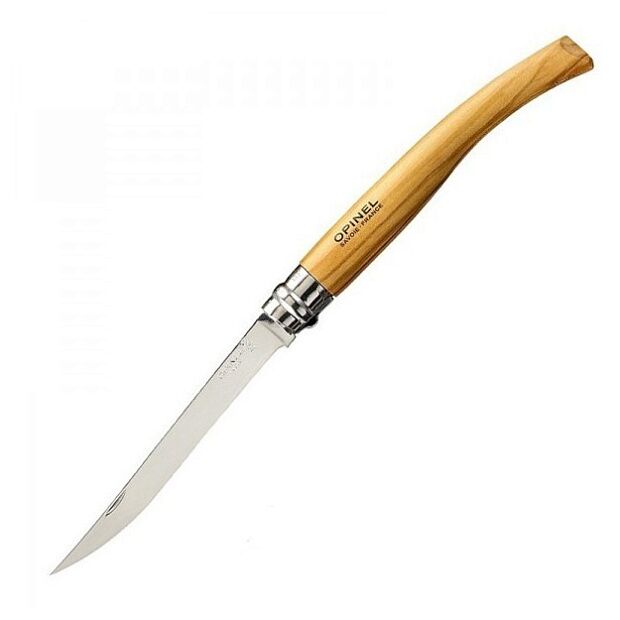 Нож филейный Opinel 12, нержавеющая сталь, рукоять оливковое дерево, 001145 - 1