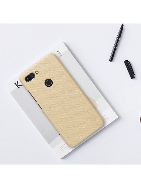 Чехол для Xiaomi Mi 8 Lite Nillkin Super Frosted Shield (Gold/Золотистый) - 6
