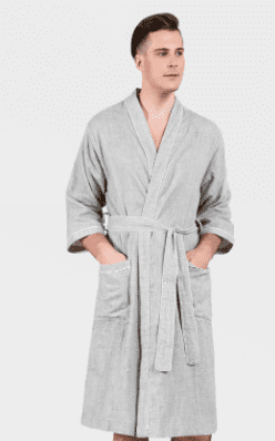 Домашний халат Amain About Juya Cotton Double-Layer Yarn Home Robe (Grey/Серый) - 2
