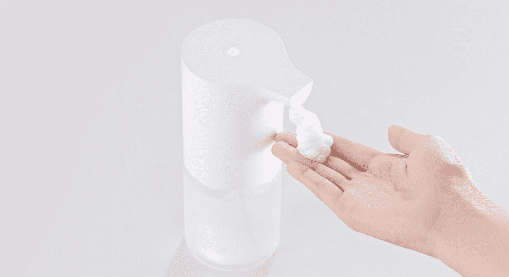 Подача пены с диспенсера для жидкого мыла Mijia Automatic Induction Soap Dispenser