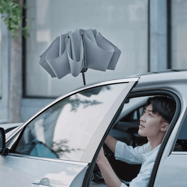 Зонт с светодиодным фонариком 90 Points Automatic Umbrella with LED Flashlight (Grey) - 2