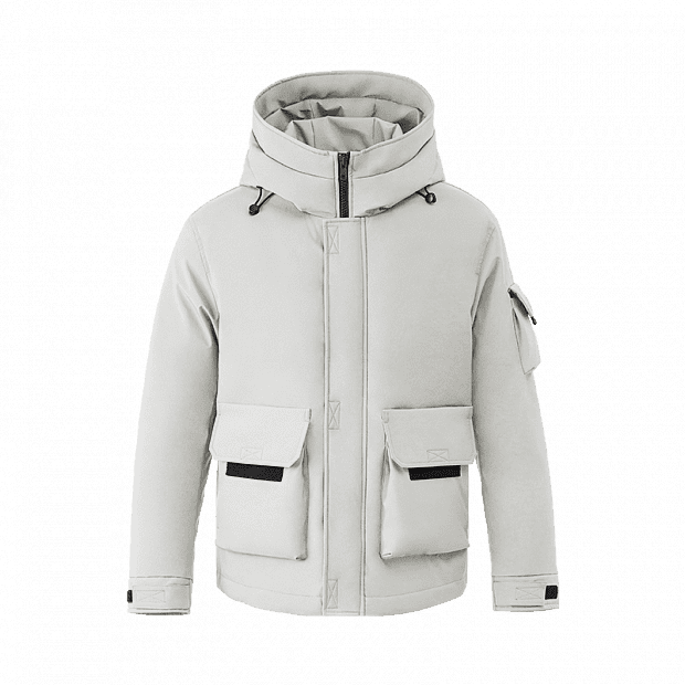 Куртка 90 Points Men's Hooded Short Down Jacket (White/Белый) - 1